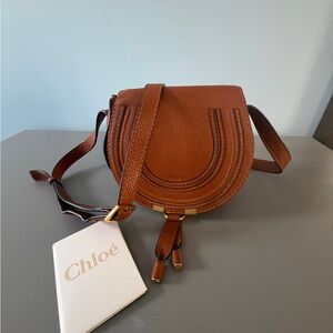 Chloe mini Marcie Brown Leather Saddle Bag